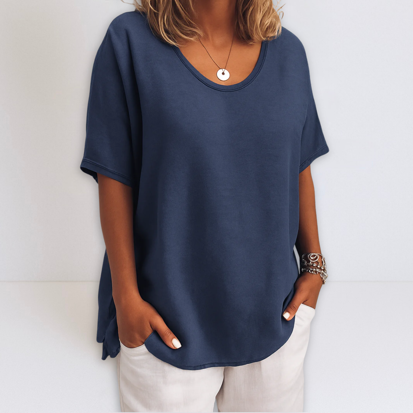 Dames Blouse Oversized Pasvorm V-hals