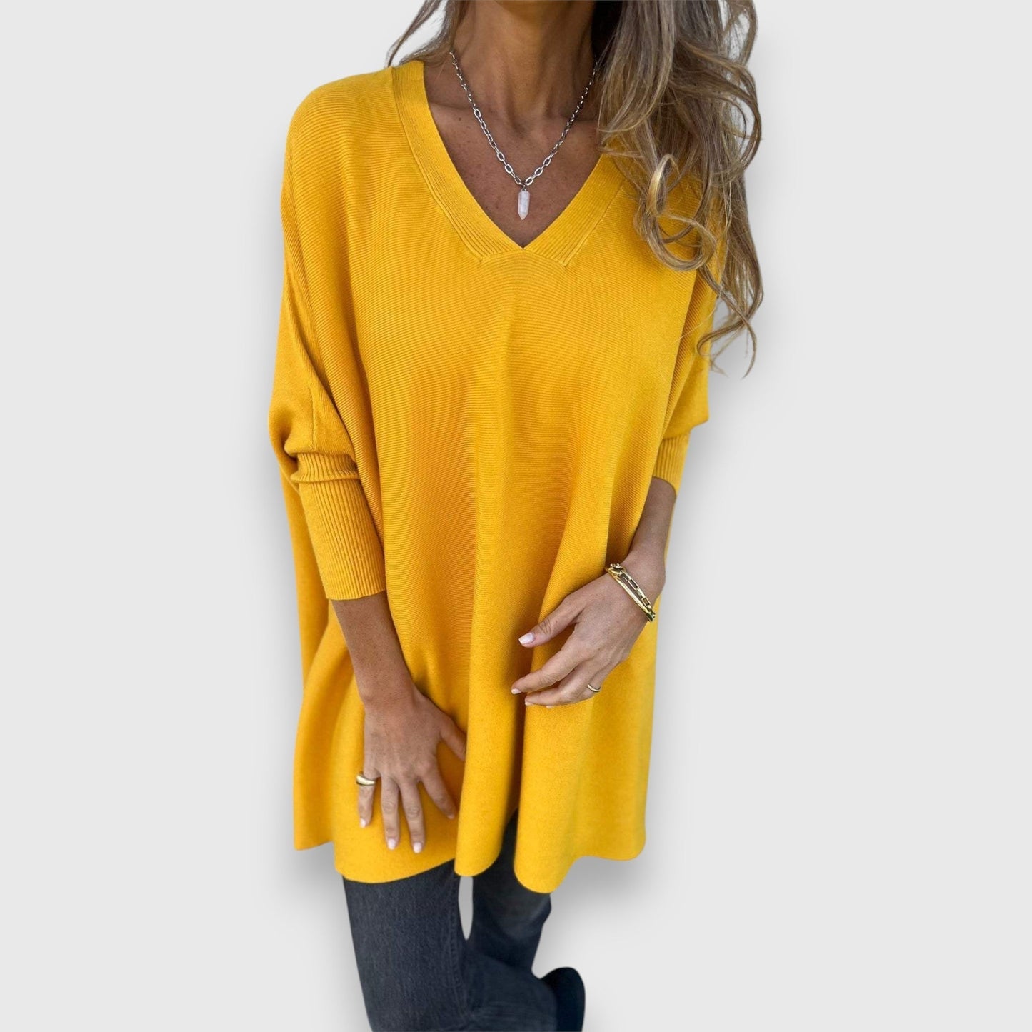 Dames Trui Oversized V-hals Comfortabele Pasvorm