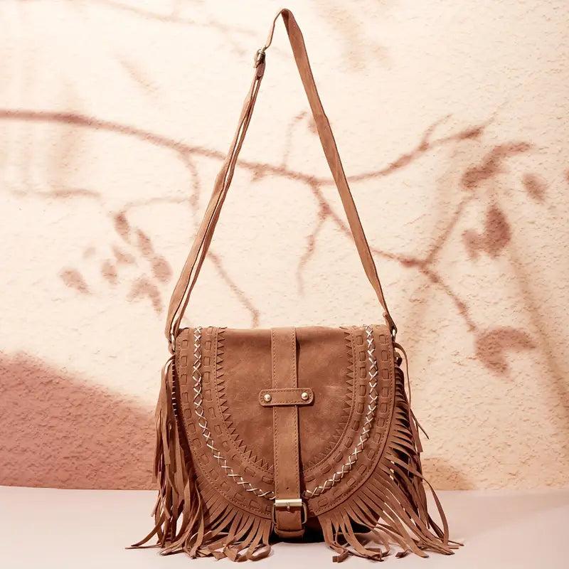 Kleine Crossbody Tas voor Dames met Kwastje Stijlvol