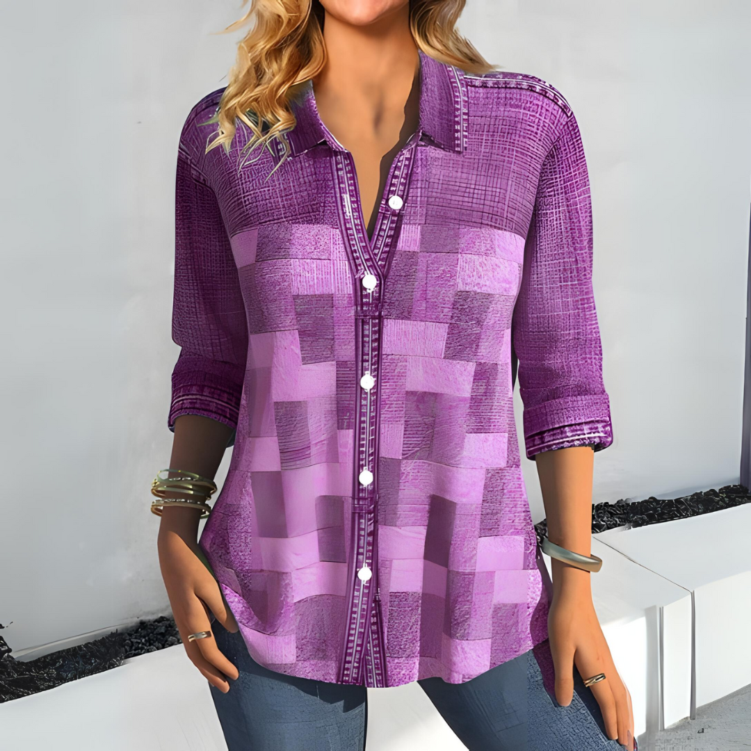 Vrouwelijke Knoopblouse Luchtige Chique Stijl