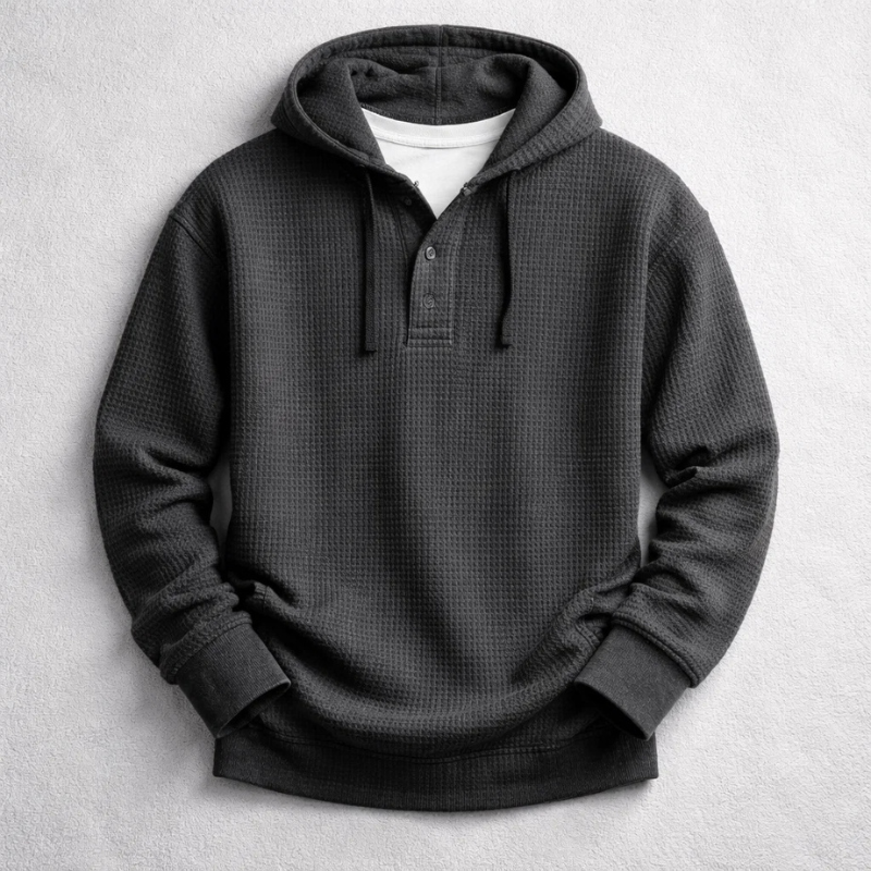 Waffle Hoodie Heren - Comfortabele Wafeltrui Zacht en Warm
