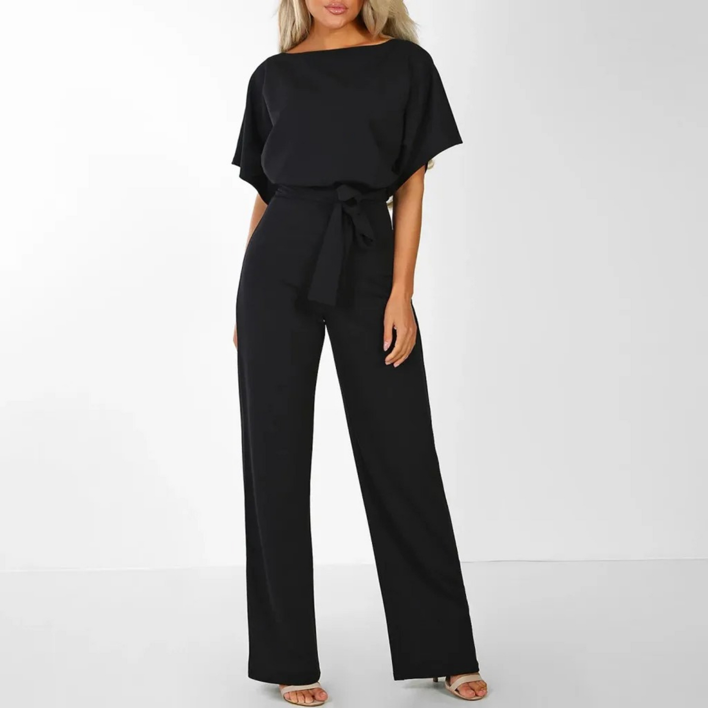Jumpsuit Rood Eenvoudig Hoge Taille Broekmodel