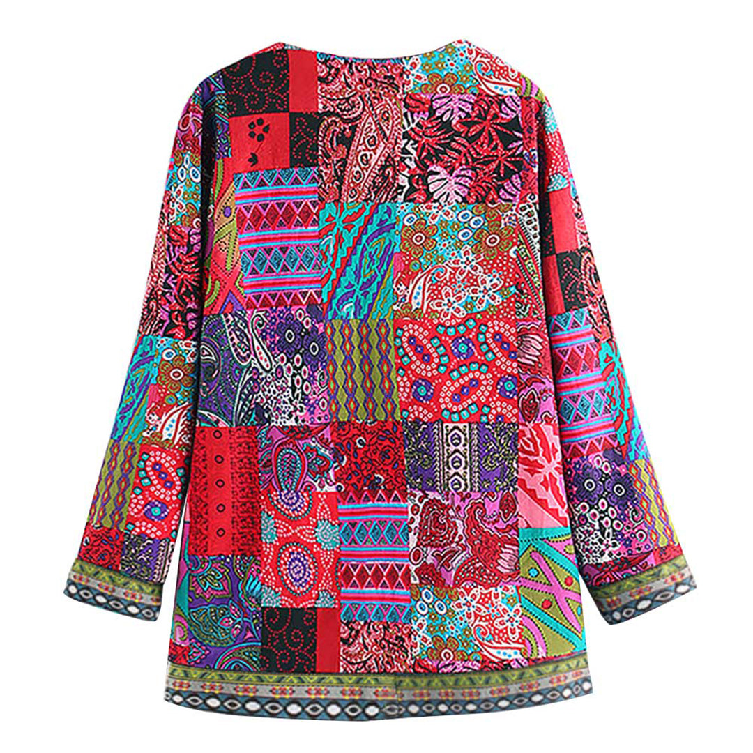 Dames Jas Patchwork Boho Chic Stijl