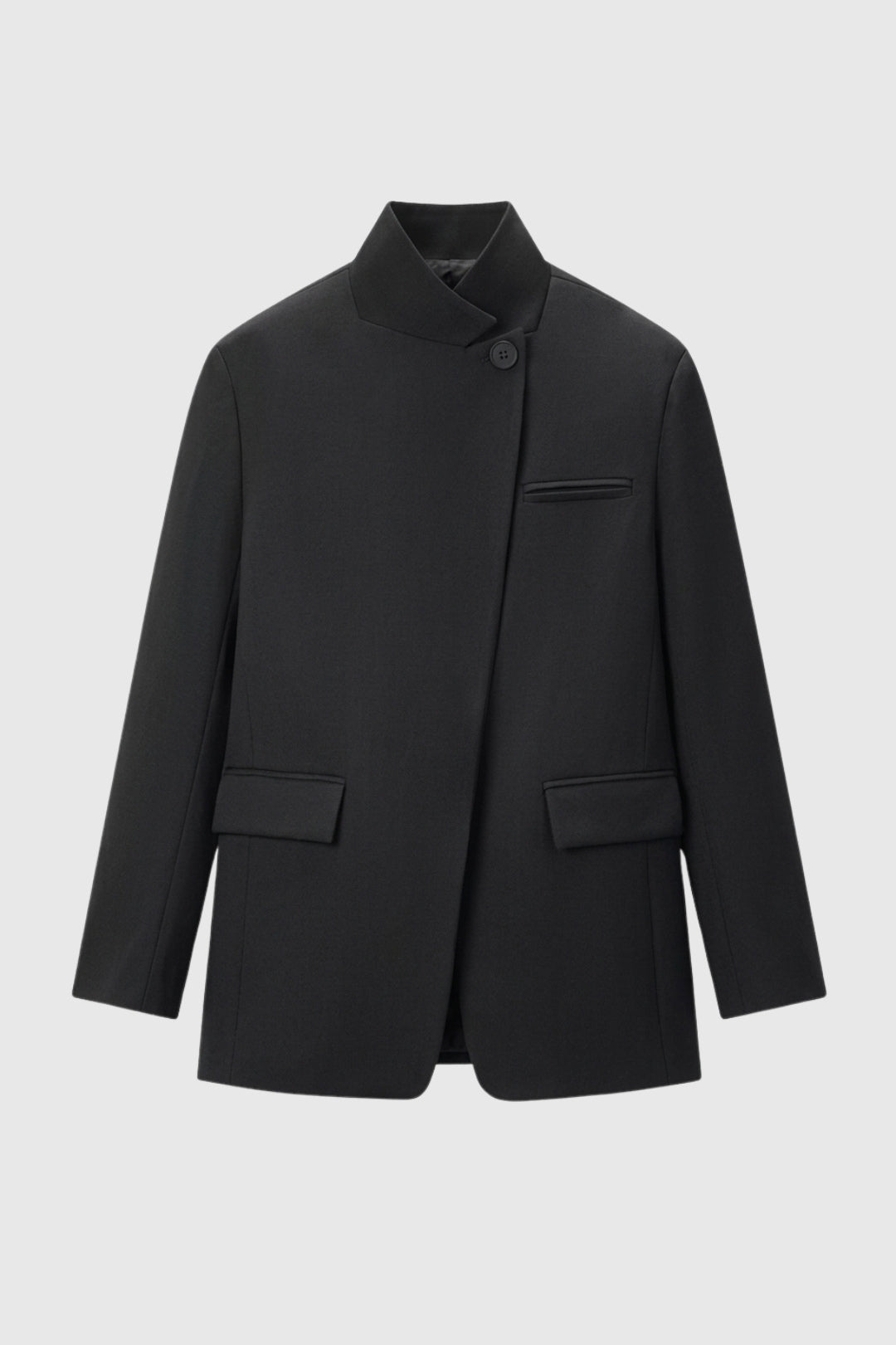 Dames Blazer Oversized Klassieke Snit Met Opstaande Kraag