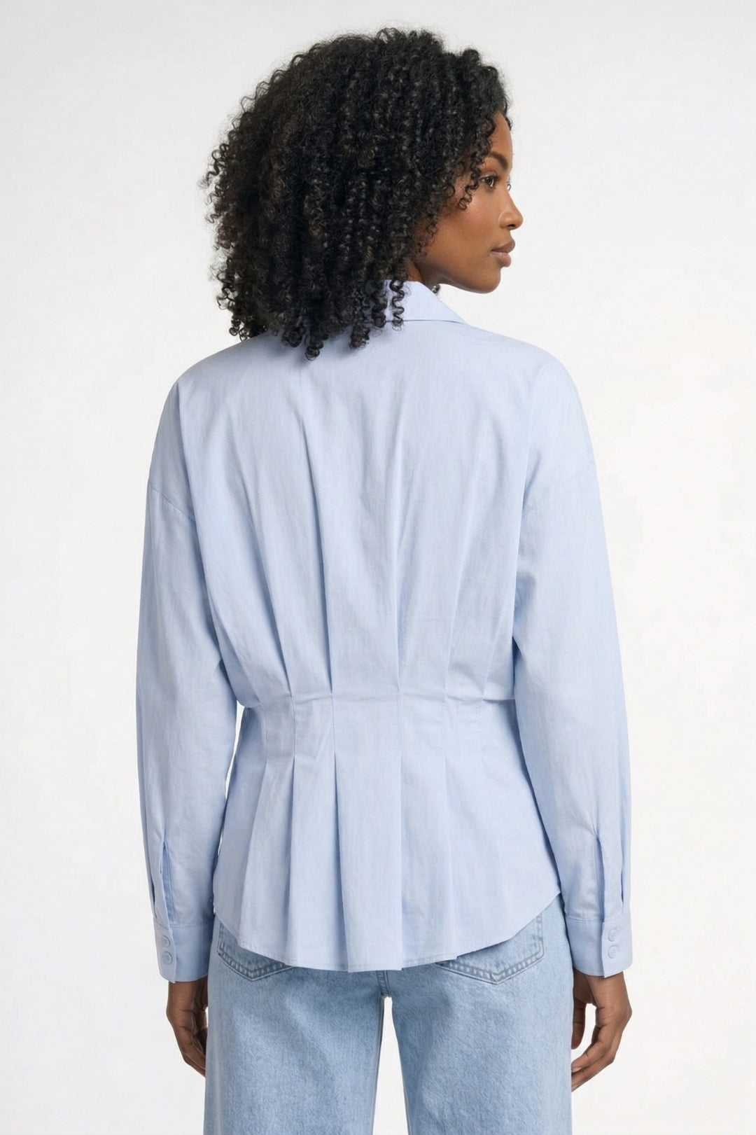 Dames Blouse Oversized met Getailleerde Taille Elegant