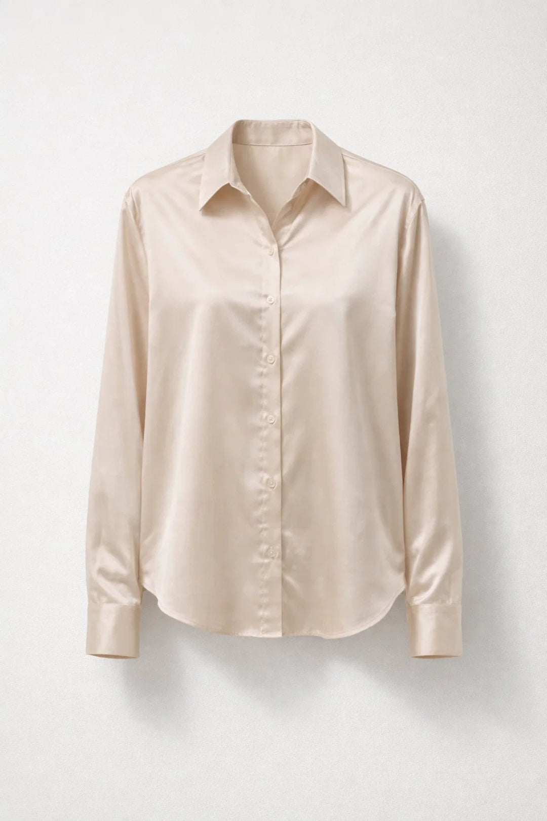 Dames Blouse - Glanzende Overhemd met Klassieke Kraag Elegant