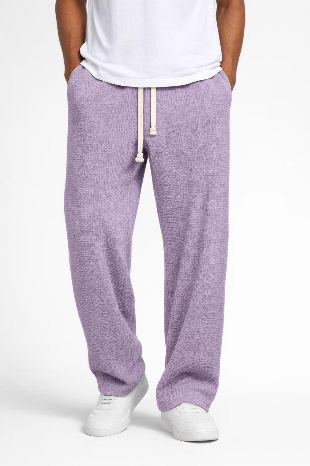 Relaxed Fit Herenbroek Met Trekkoord Casual Stijl
