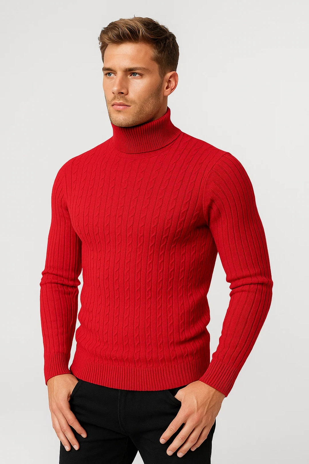 Heren Trui Kabelgebreid Warm en Slimfit voor Koude Dagen
