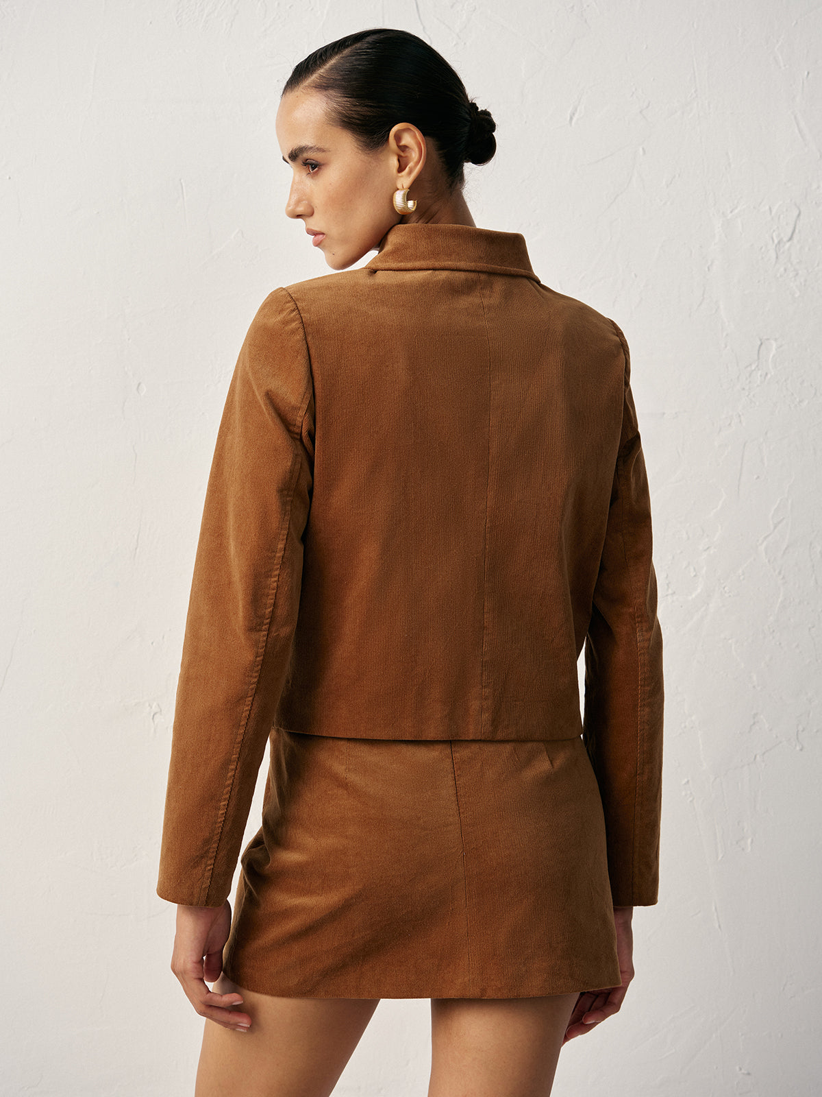 Dames Corduroy Jas Lange Mouwen Warme Winterjas