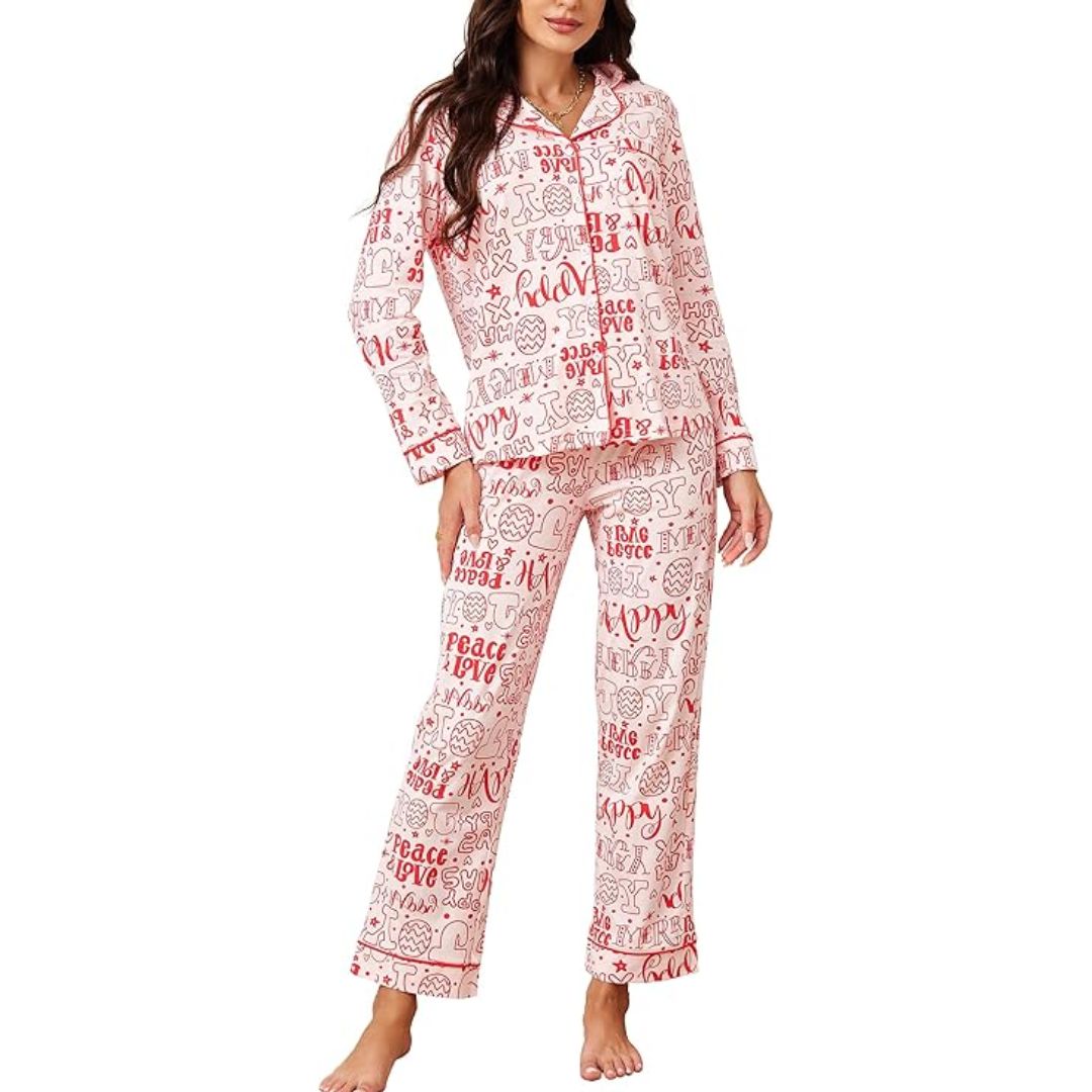 Cora Dames Pyjama | Zachte Katoen, Feestelijk Ontwerp 10