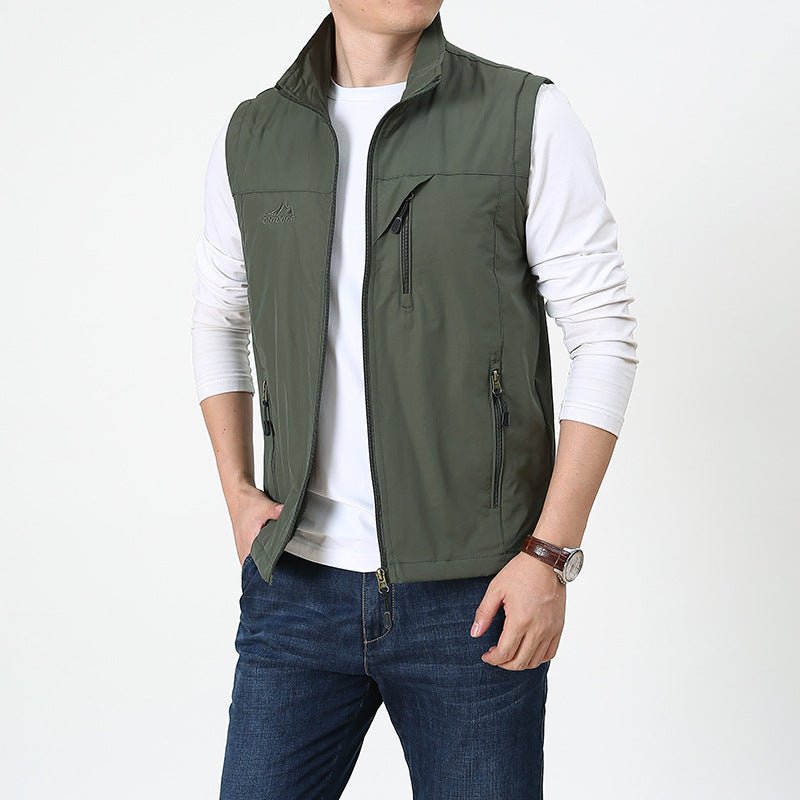 Leren Jas Met Stand-up Kraag Vest