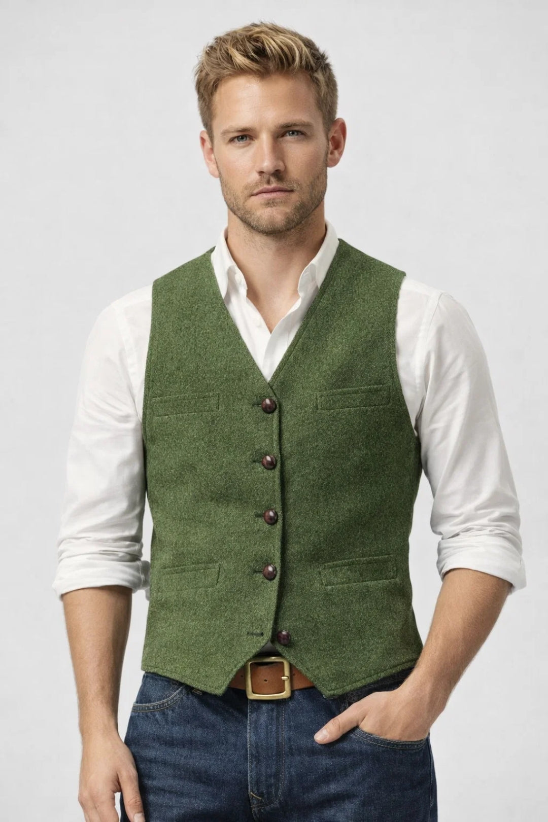 Gilet Heren Elegant Comfortabel Alle Seizoenen