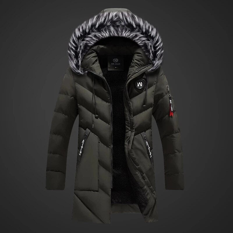 Heren Winterjas Gevoerd Lang Sherpa Stijl