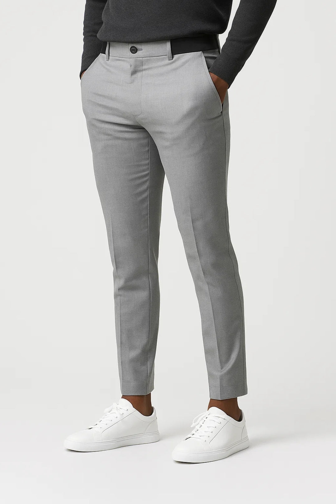 Heren Broek Slim Fit Hoge Taille Lente Stijl