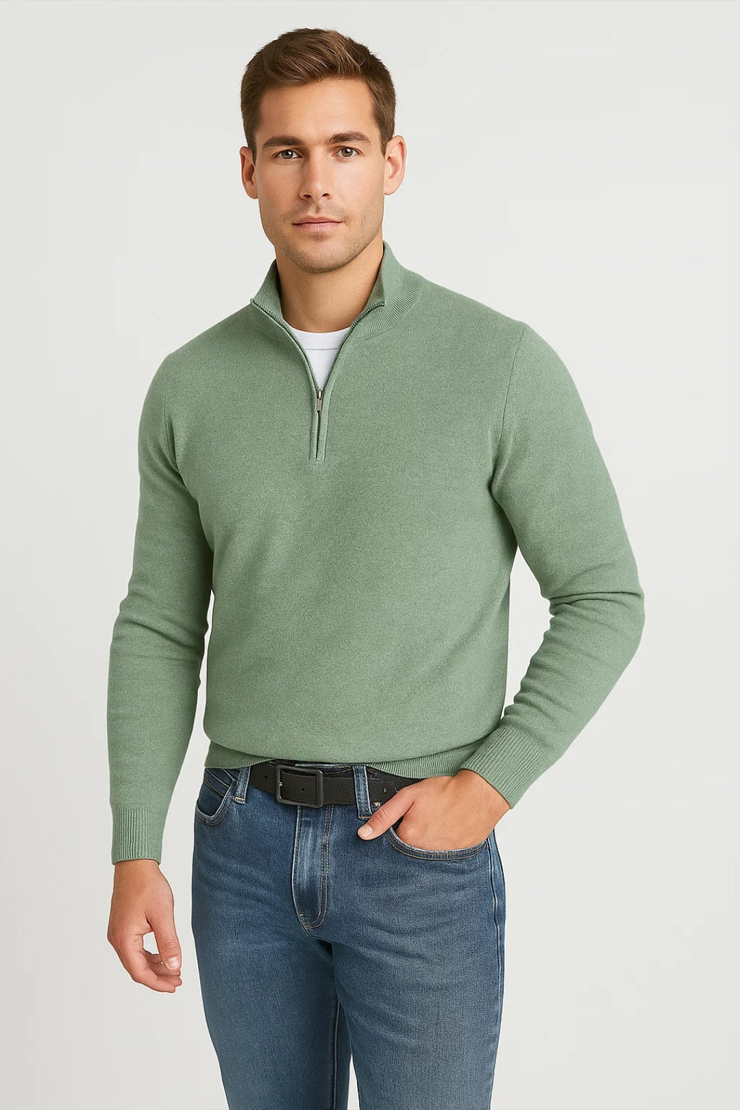 Herentrui Zacht Halfzip Winter Warme Comfortabele Pasvorm