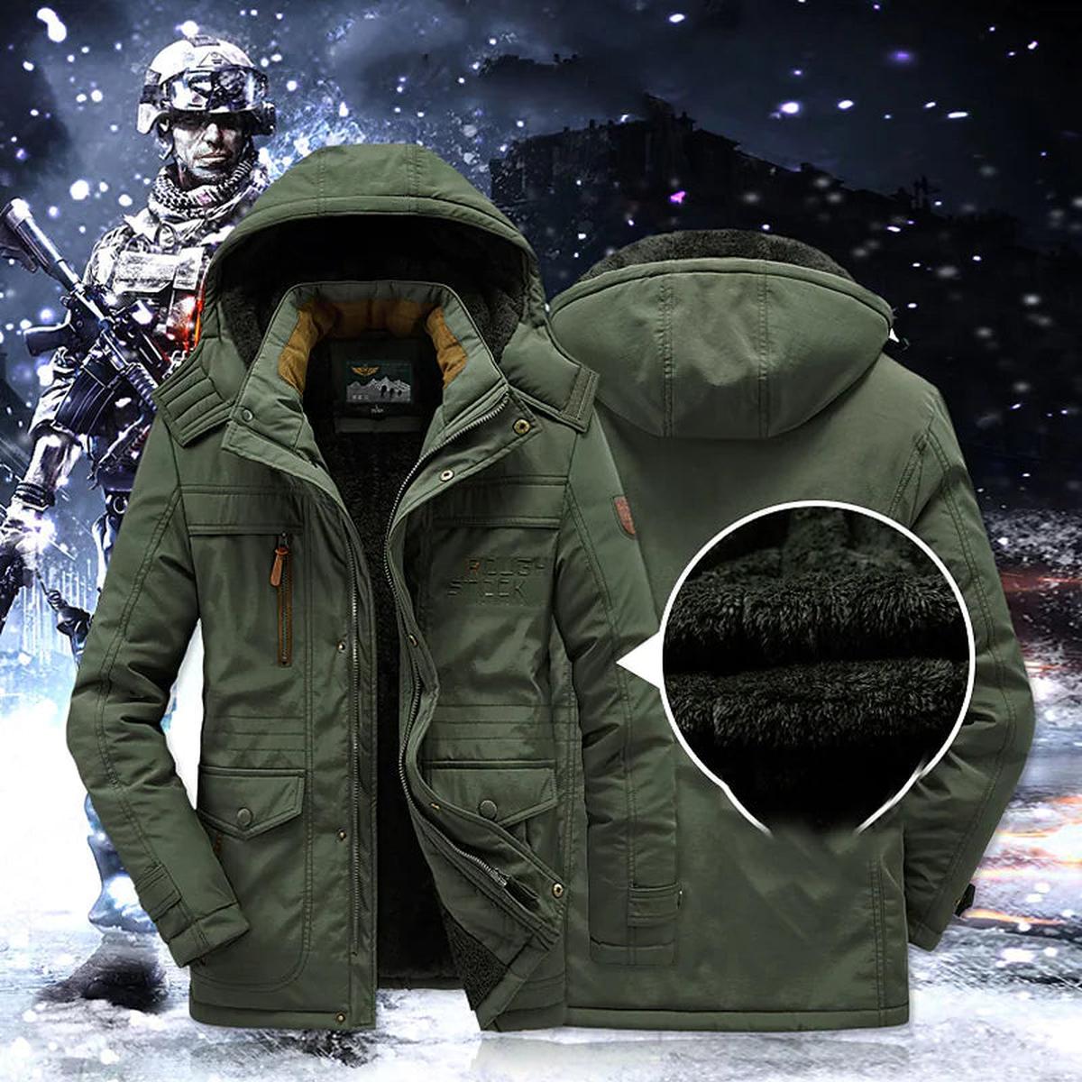 Heren Parka Warm Fleece Voering en Nepbont Capuchon