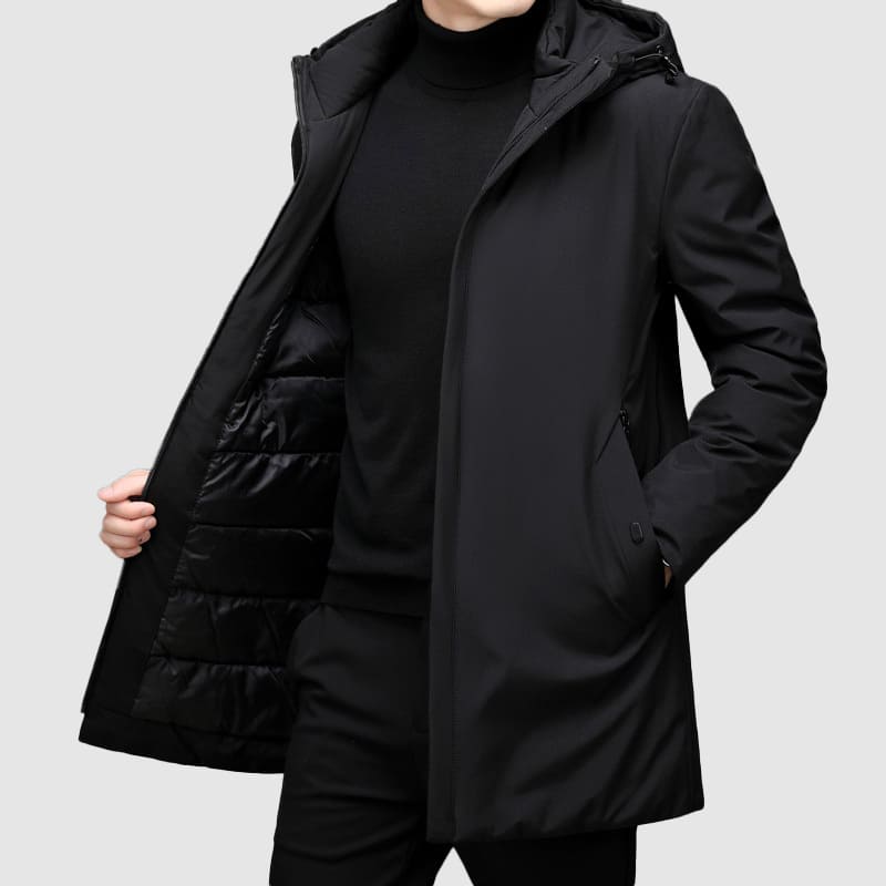 Heren Parka Longline Warm en Waterdicht met Meerdere Zakken