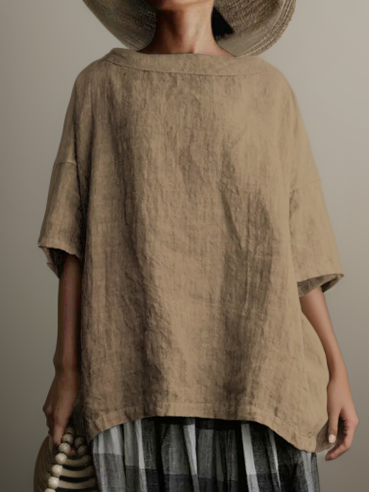Dames Tuniektop Oversized Vintage Stijl