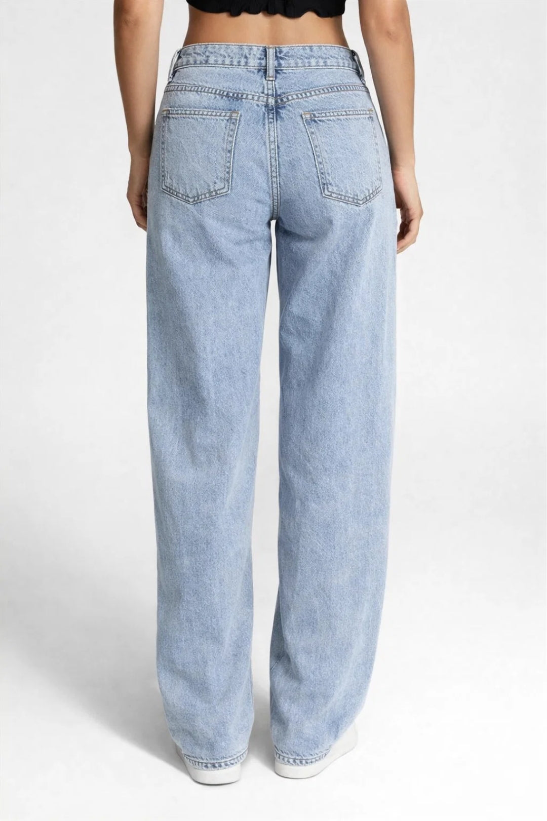 Dames Jeans Wide Leg Lage Taille Rechte Pijpen Klassiek