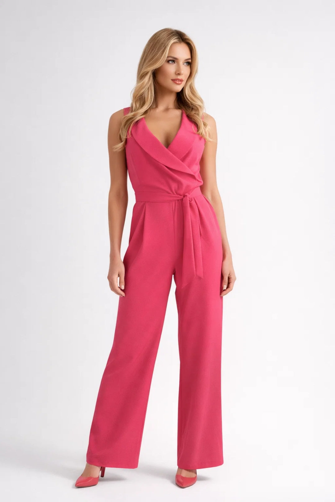Dames Jumpsuit Mouwloos met Ceintuur Elegant Zwart