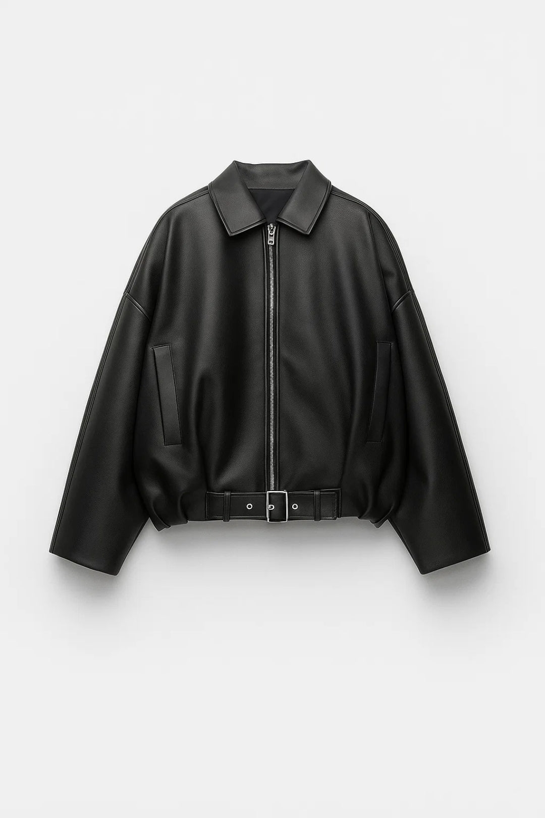 Oversized Damesjas met Rits en Ceintuur Stoer