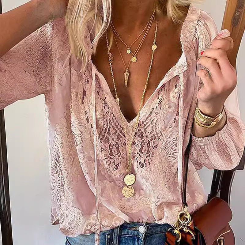 Elegante Blouse met Kanten Details
