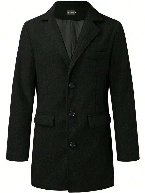 Heren Trenchcoat Bruin Warme Winterjas Losse Pasvorm