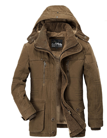 Heren Winterjas Warm Fleece Voering Stoer