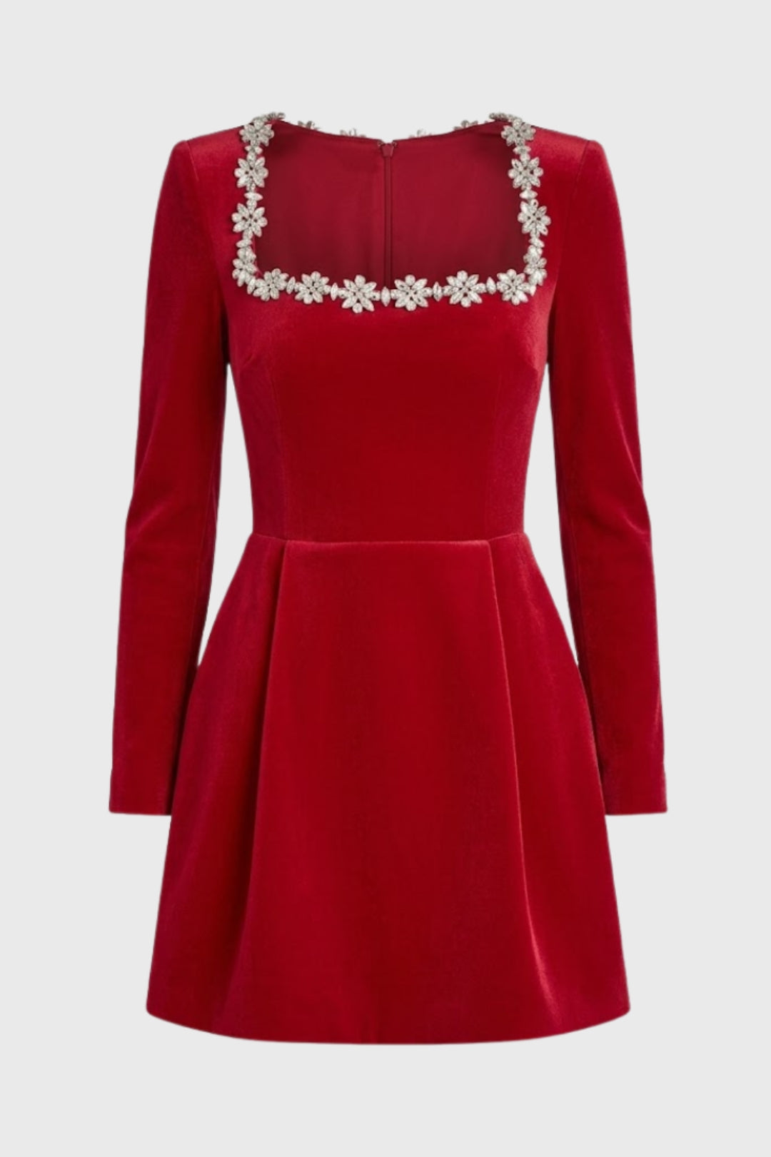 Feestelijke Mini Jurk Lange Mouwen Met Glitter Kraag