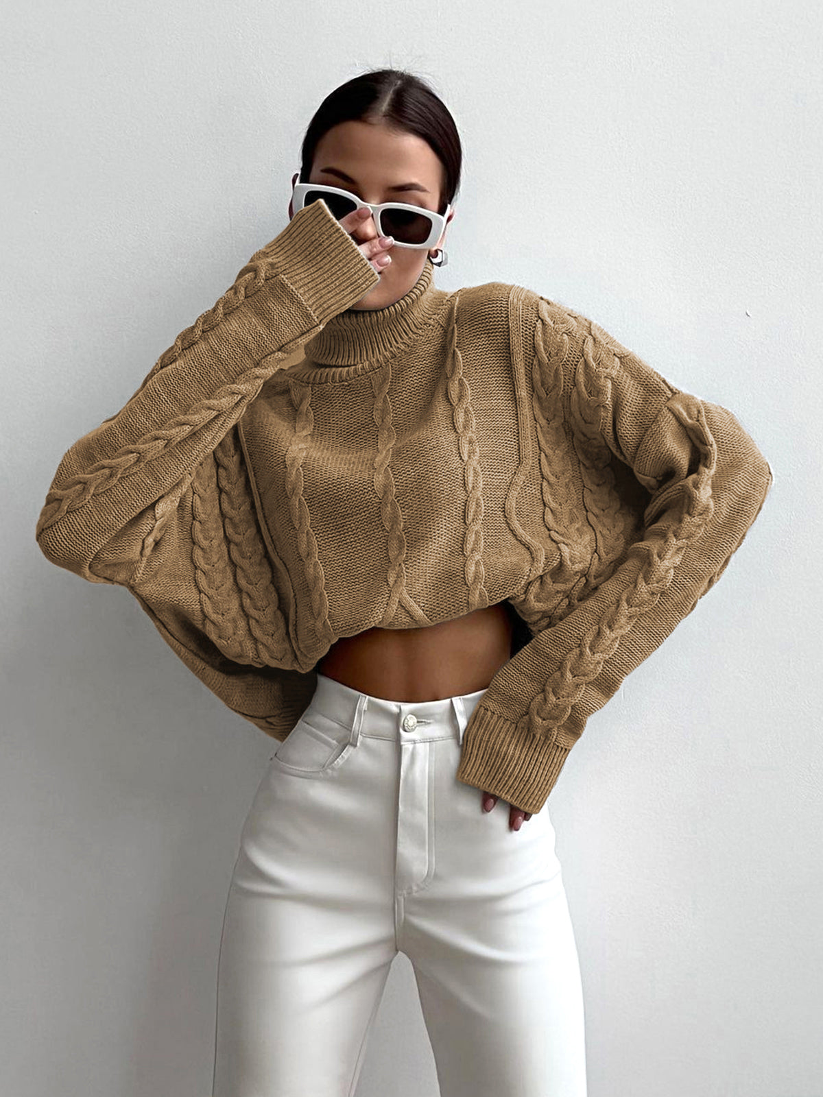 Dames Oversized Trui - Casual Turtleneck Sweater