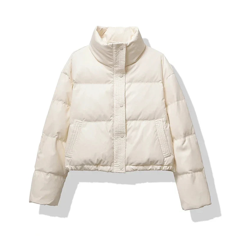 Mira | Dames Cropped Pufferjack - Glanzend, Boxy Fit 3
