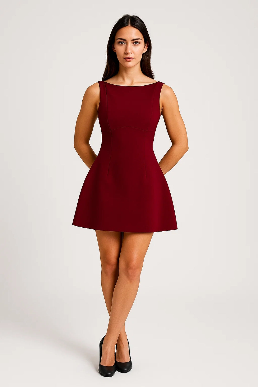 Mouwloze Mini Jurk Dames A-lijn Elegant Zwart