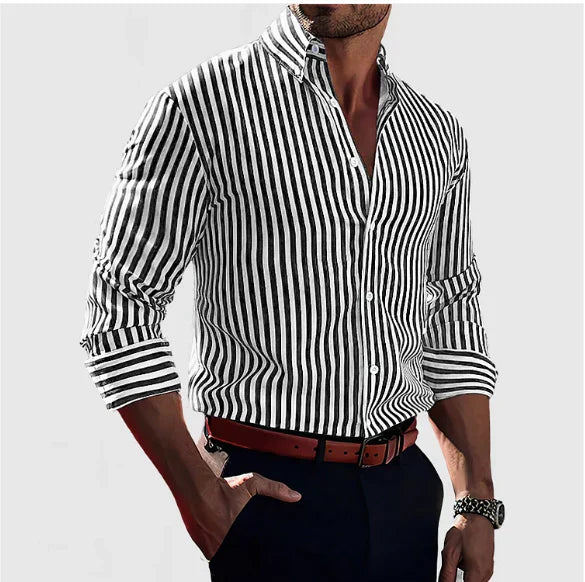 Elegante Mannen Overhemd Nathono Stijlvol