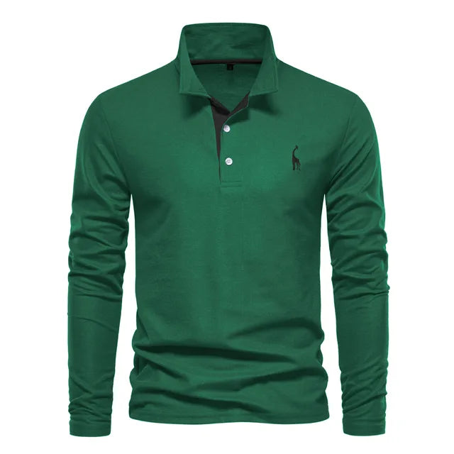 Polo Hemd Lange Mouw Katoen Casual Heren