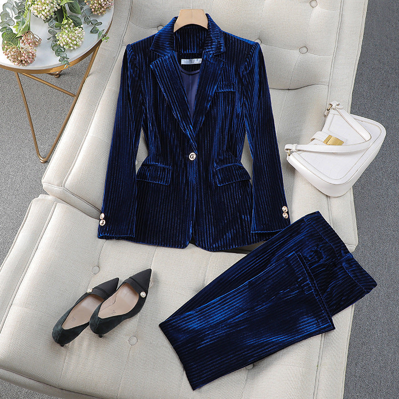 Blazer Set van Leer met Structuur