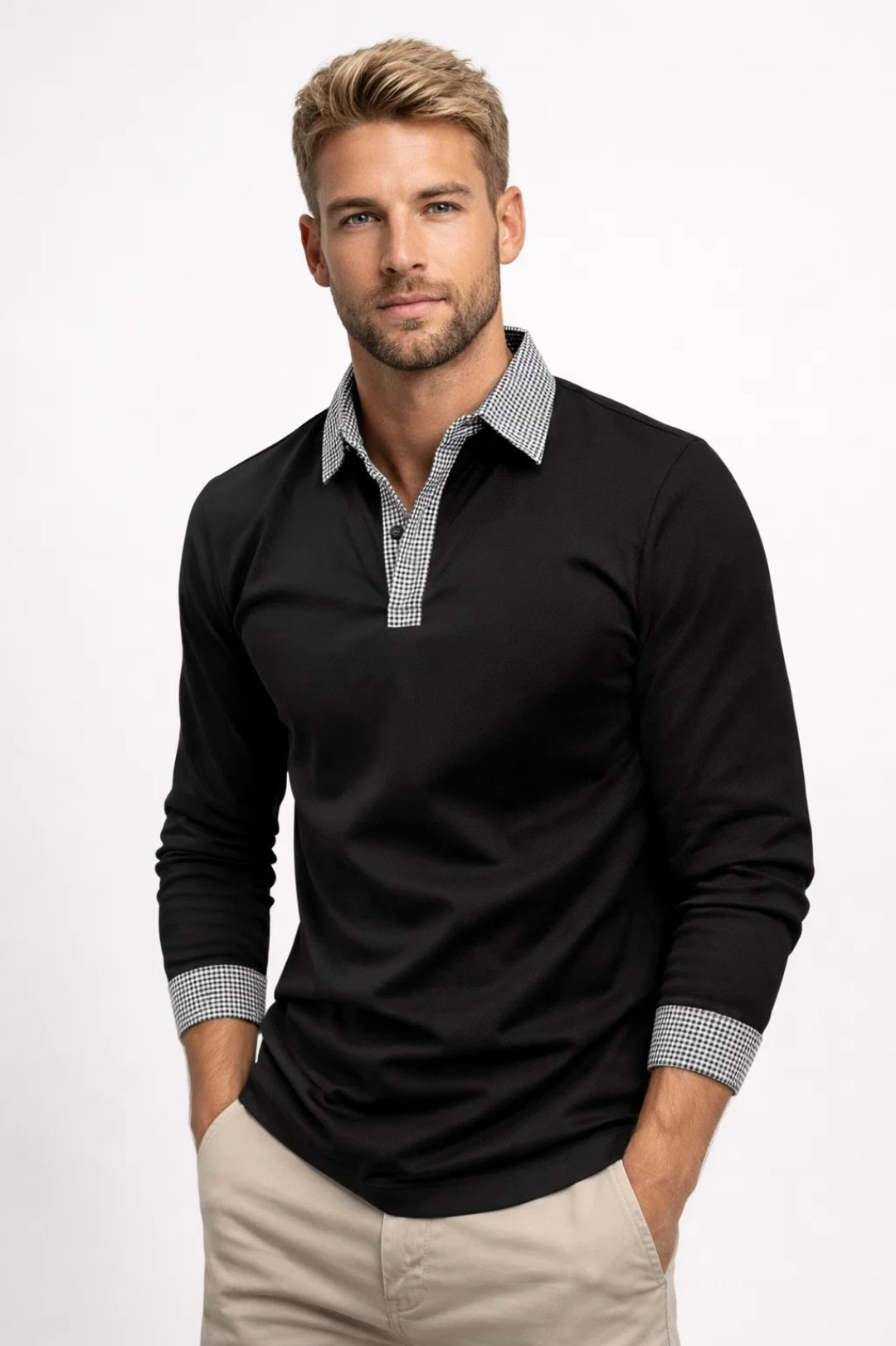 Polo Heren Lange Mouw Comfortabel voor Herfst en Winter