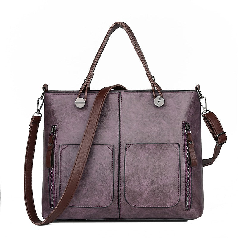 Dames Leren Schoudertas Vintage Look Chique