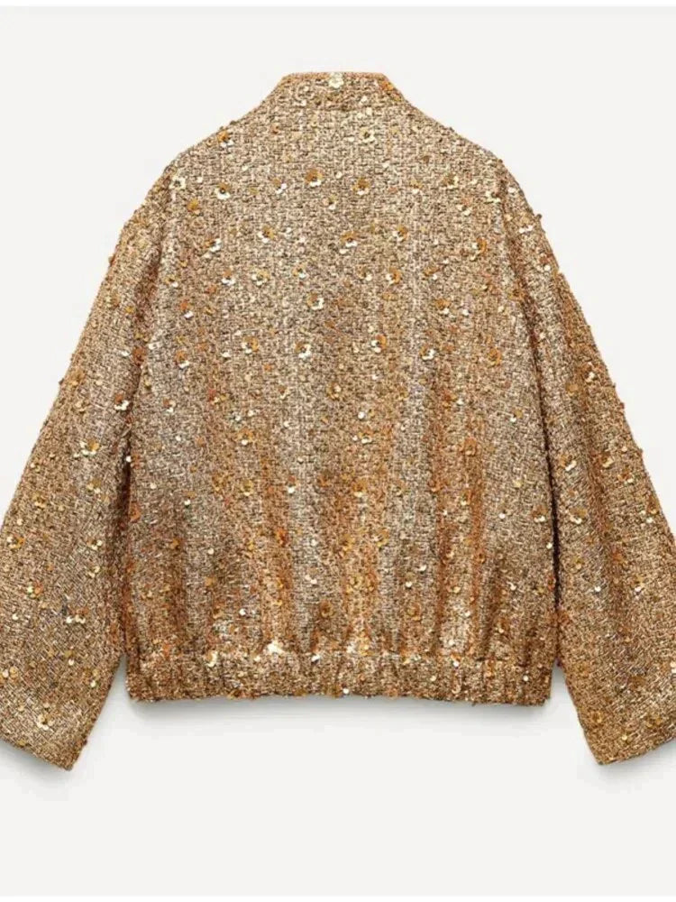 Feestjasje voor Vrouw Glitter Goud en Zwart