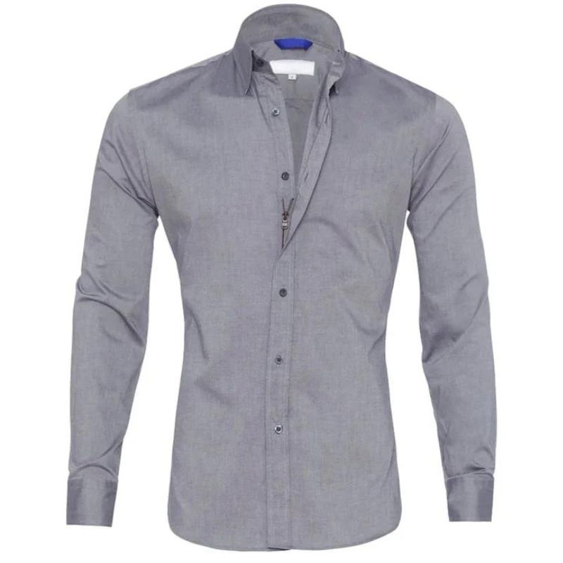 Overhemd Mannen Slim Fit Casual Wit