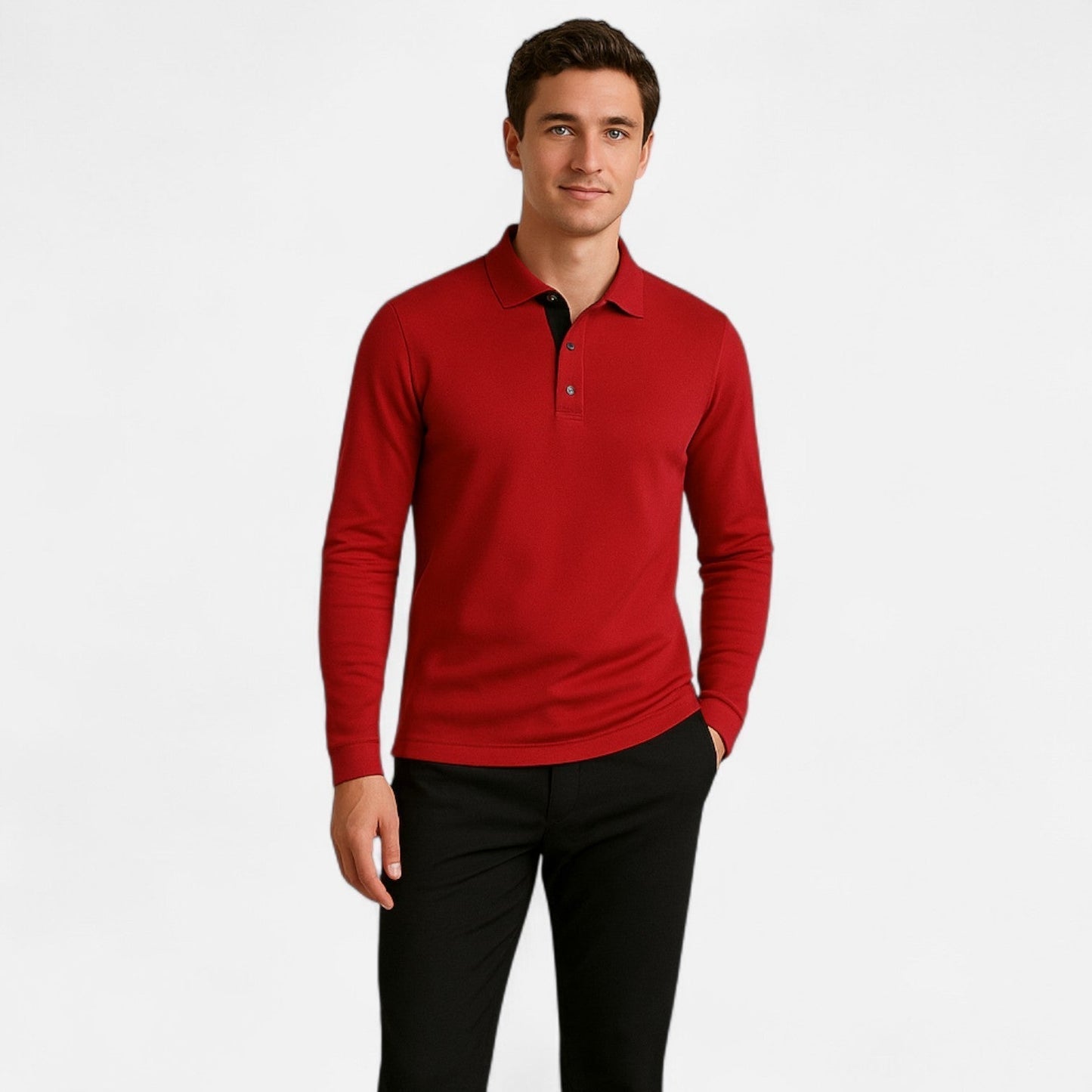 Elegante Polo Heren Met Lange Mouwen Comfortabel