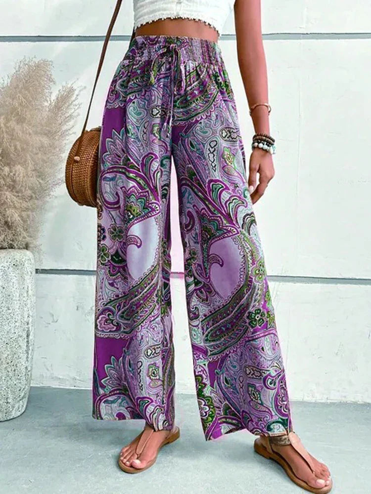 Dames Broek Zomer Hoge Taille Wijde Pijpen