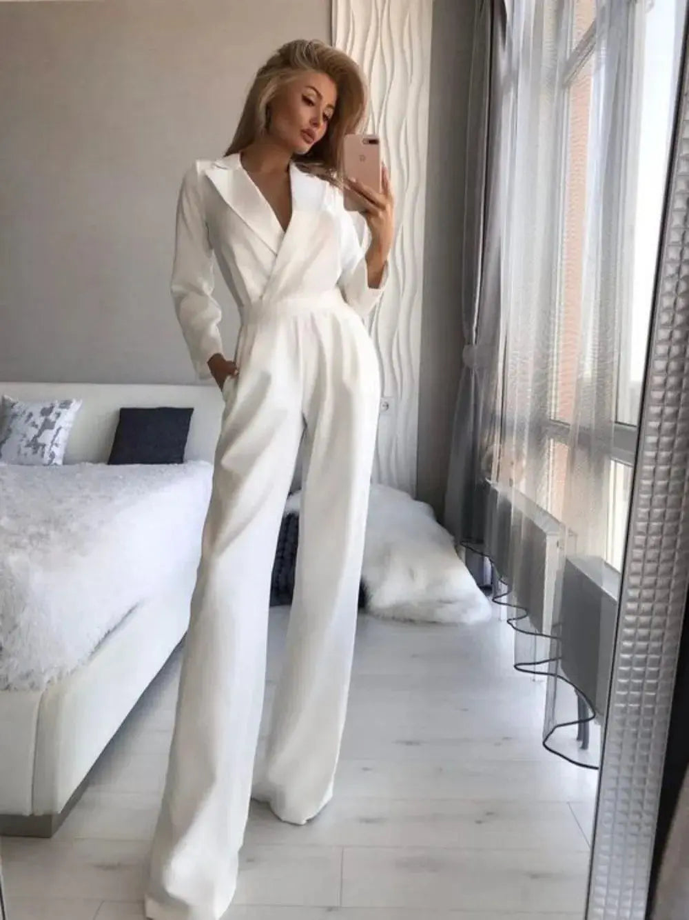 Vrouwelijke Jumpsuit Zwart Elegante Wintercollectie