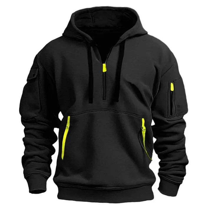 Heren Hoodie Sportief Comfortabel met Halve Rits