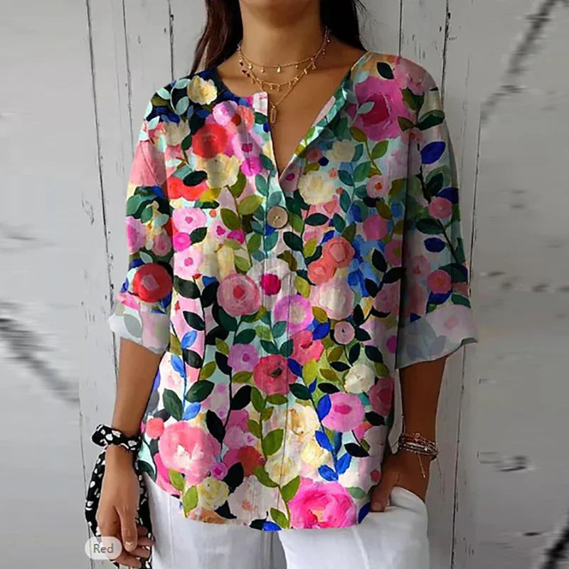 Vrouwen Zomershirt Lange Mouwen Katoen