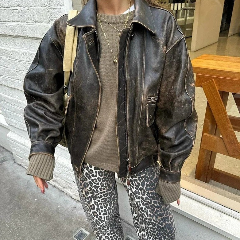 Damesjeans Hoge Taille met Luipaardprint Elastisch