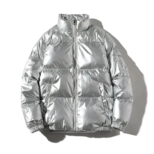 Winddichte Winterjas Heren Pufferjack Metallic Verwarmd