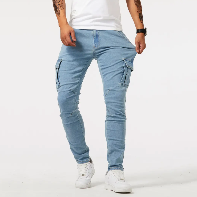 Korte Stretch Broeken voor Mannen Elastisch Denim