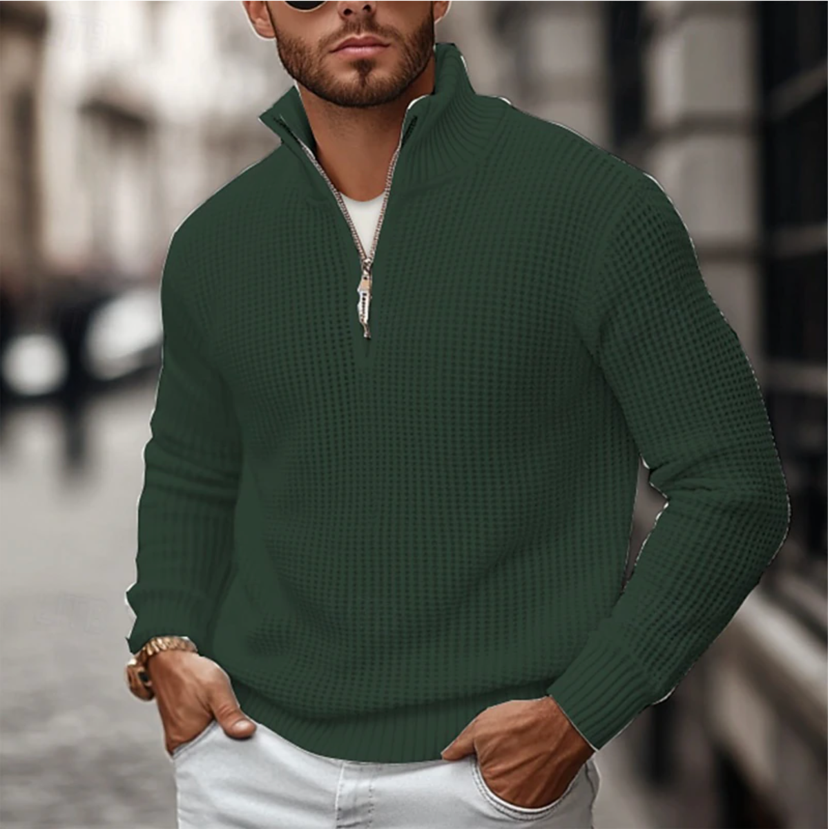 Heren Sweater Lichtgewicht Ritsjas Comfortabel