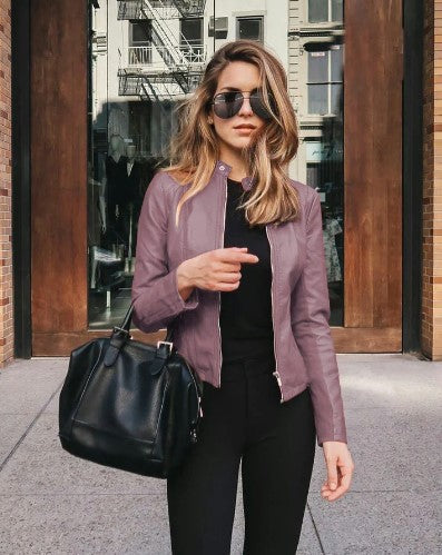 Dames Bikerjas van Kunstleer Modern Design