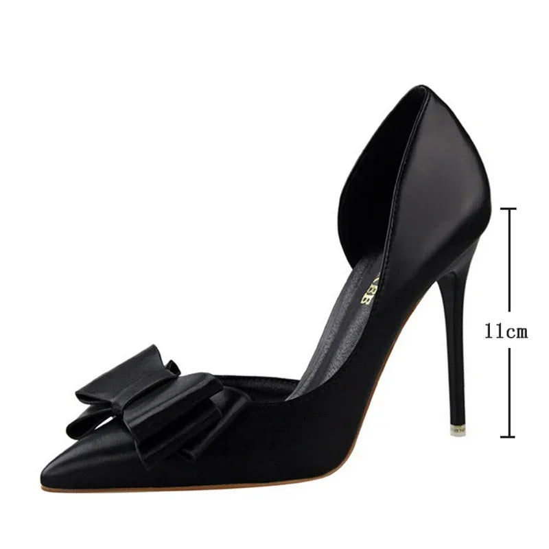 Pumps met Strik Detail en Puntige Neus voor Vrouw